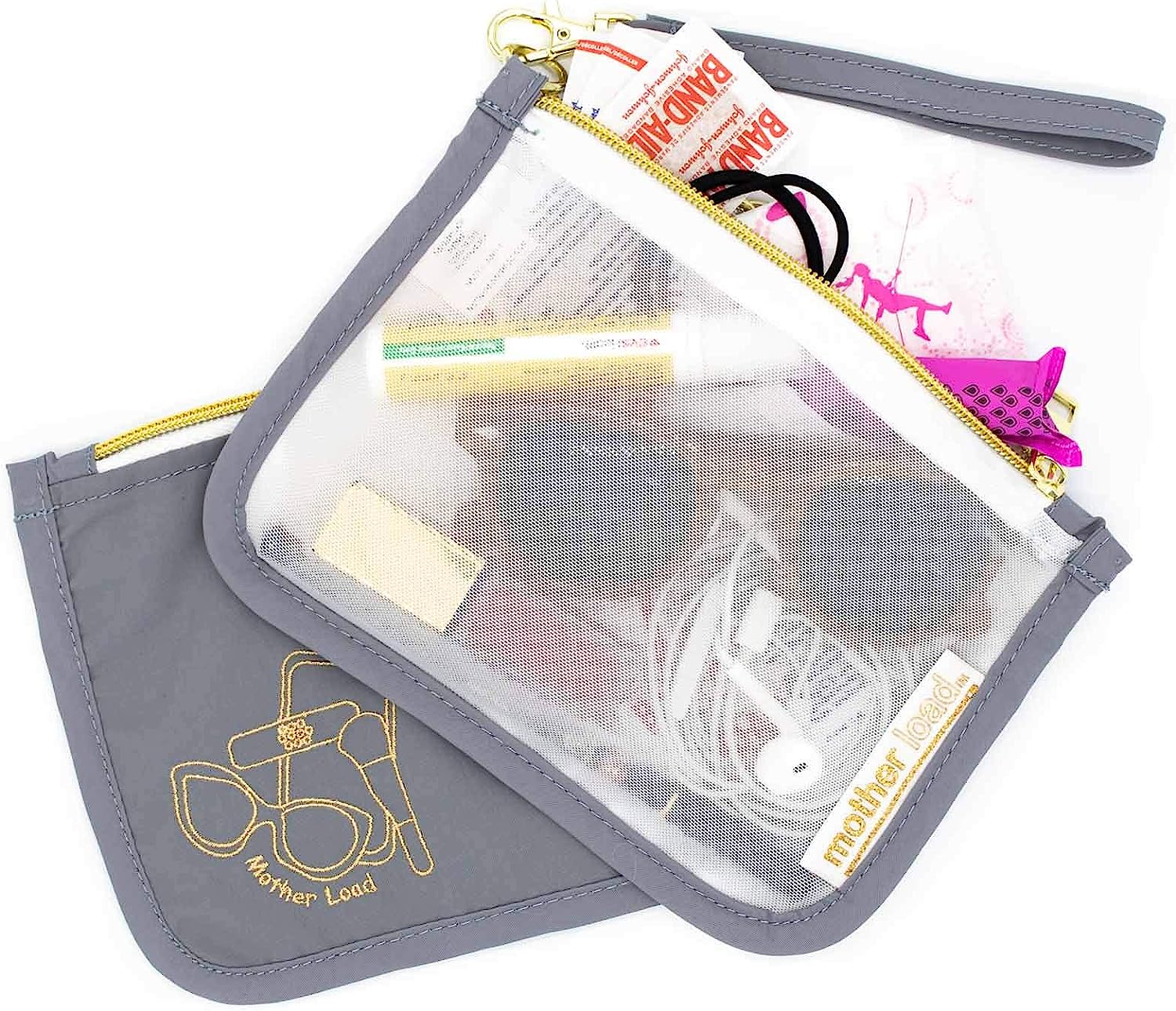 Mother Load - Diaper Bag Organizing Pouches, Small Organizing Bags, 5-Piece Set of Embroidered Diaper Bag Pouches, Vintage Pastels - Image 3